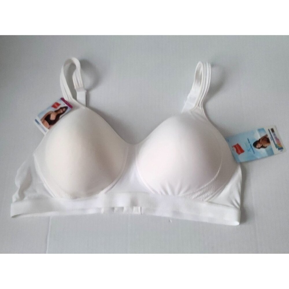 Hanes X-Temp Convertible Bra L White Foam Wirefree Comfort Perfect Coverage NWT